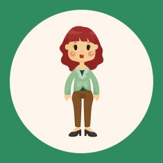 lady woman cartoon theme elements N6