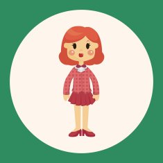 lady woman cartoon theme elements N7