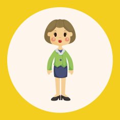 lady woman cartoon theme elements N8