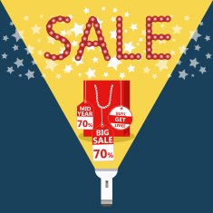 Midnight sale Vector illustration