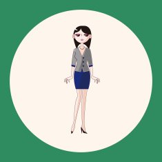 lady girl cartoon theme elements N17