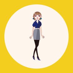 lady girl cartoon theme elements N18