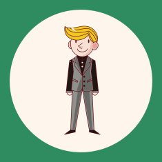 boy man cartoon theme elements N21