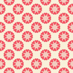 Floral seamless pattern Red and white shabby colors