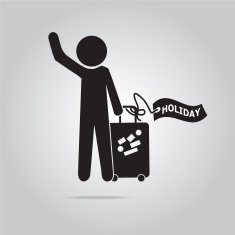 Man with Luggage and holiday tag N2