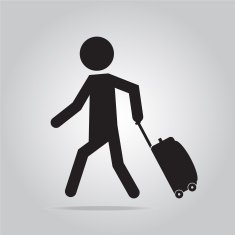Man pulling a Luggage illustration