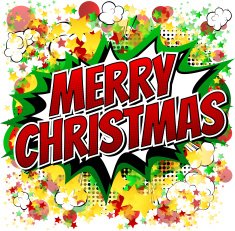 Merry Christmas - Comic book style word