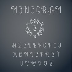 Outline monogram font