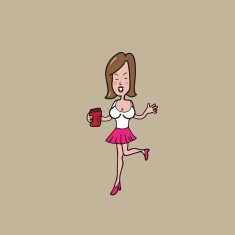 Woman holding purse cartoon