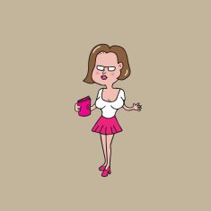 Woman holding purse cartoon N2