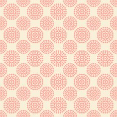 Seamless pattern with abstract pink flowers on white background