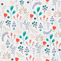 Vector seamless floral pattern Romantic cute background with hand drawn N5