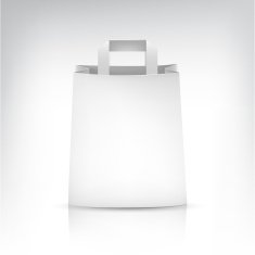 Empty Shopping paper Bag on white