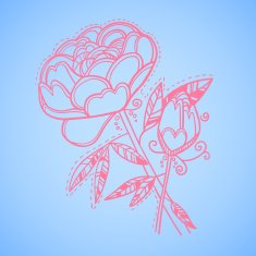 Hand drawn vector illustration Decorative flower Line art