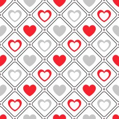 Seamless geometric pattern with hearts illustration N8
