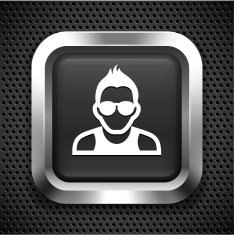 Man with Glasses on Black Square