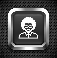 Old Man with Glasses on Black Square