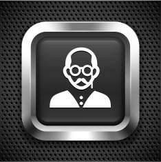 Old Man with Glasses on Black Square N2