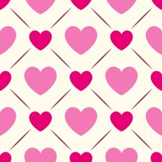 Seamless geometric pattern with hearts illustration N15