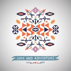 Colorful decorative element in native style N2