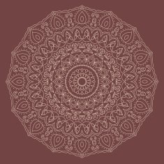 Mandala Round Ornament Pattern on a beautiful coffee background