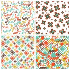 flat geometric shapes in seamless pattern