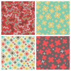 flat geometric shapes in seamless pattern N3