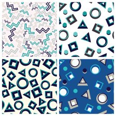 flat geometric shapes in seamless pattern N4