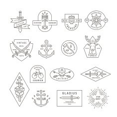 Vintage outline emblem and label design