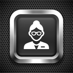 Businesswoman with Glasses on Black Square