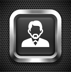 Businessman with Mustache on Black Square N2
