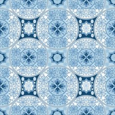 Blue abstract seamless lace pattern