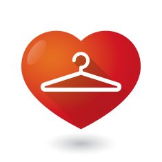 Heart icon with a hanger