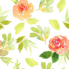 Seamless pattern with flowers watercolor Gentle colors Female N12