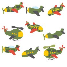 Vintage fighter planes set