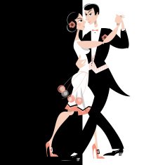 Dancing couple Art deco Retro