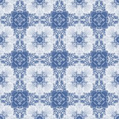 Seamless Calligraphy Pattern in white and blue N3