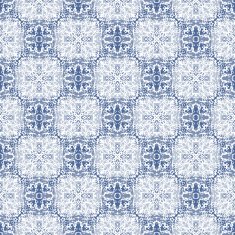 Seamless Calligraphy Pattern in white and blue N6