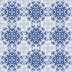 Seamless Calligraphy Pattern in white and blue N10