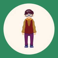 boy man cartoon theme elements N29