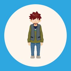 boy man cartoon theme elements N30