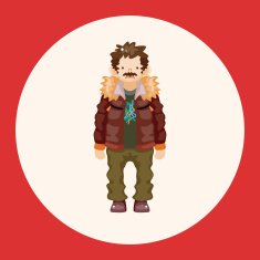 boy man cartoon theme elements N33