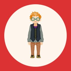 boy man cartoon theme elements N34