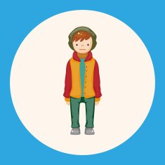boy man cartoon theme elements N37