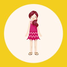 lady girl cartoon theme elements N19