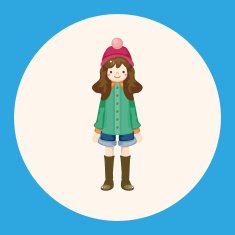 lady girl cartoon theme elements N20