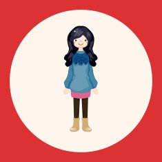lady girl cartoon theme elements N21