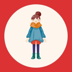 lady girl cartoon theme elements N22