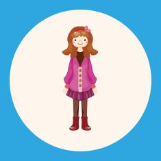 lady girl cartoon theme elements N23