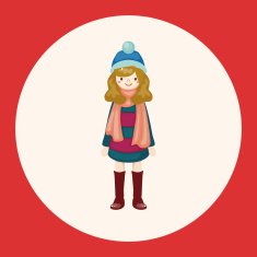 lady girl cartoon theme elements N24